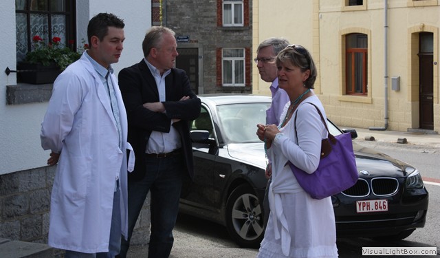 Visite de la ministre à la boucherie de la ferme Pondrôme